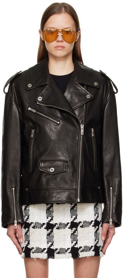 versace leather jacket women|vintage Versace leather jacket.